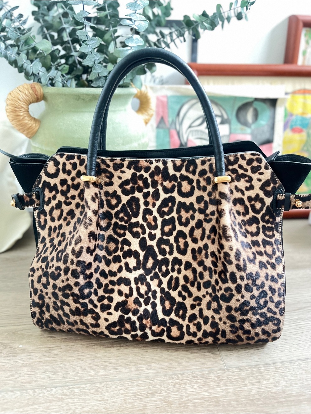 Nina Ricci Marche Middle Tote Leopard Print ASO Miranda Kerr